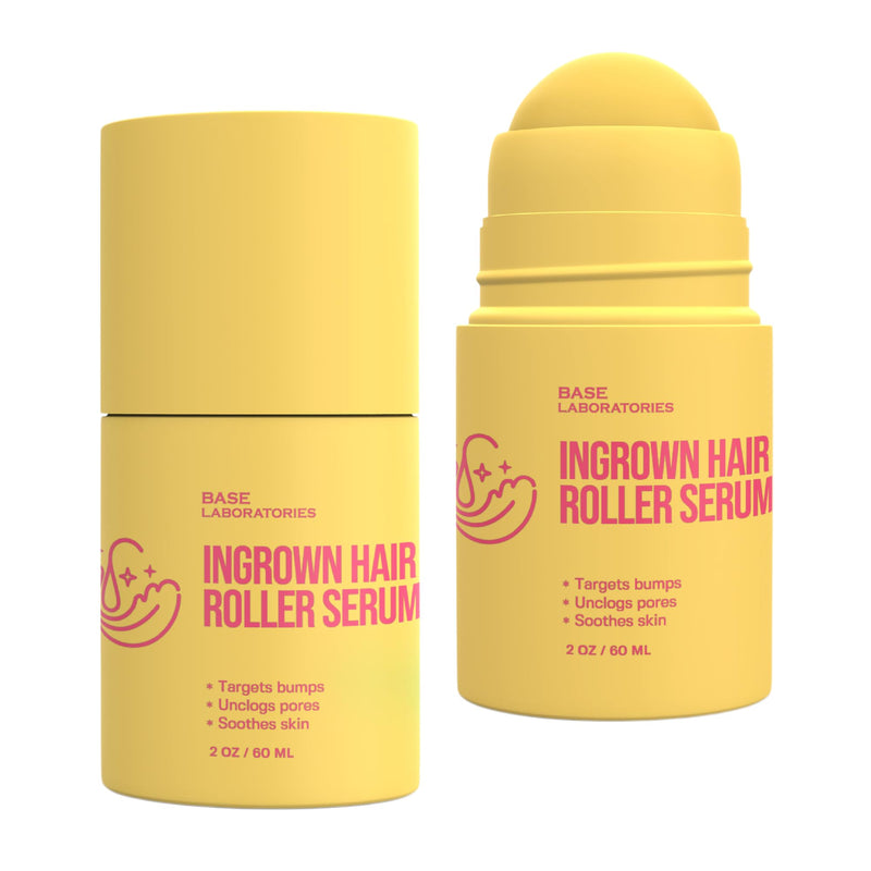  [AUSTRALIA] - Base Laboratories Ingrown Hair Treatment - Roller Serum – Skin Smoothing Roll-On for Ingrown Hairs & Razor Bumps – Salicylic Acid, Glycolic Acid, Niacinamide – Bikini Line, Underarms & Legs (60ml) | 2oz, Ingrown Hair Remover, Razor Bump Treatment, Roll...