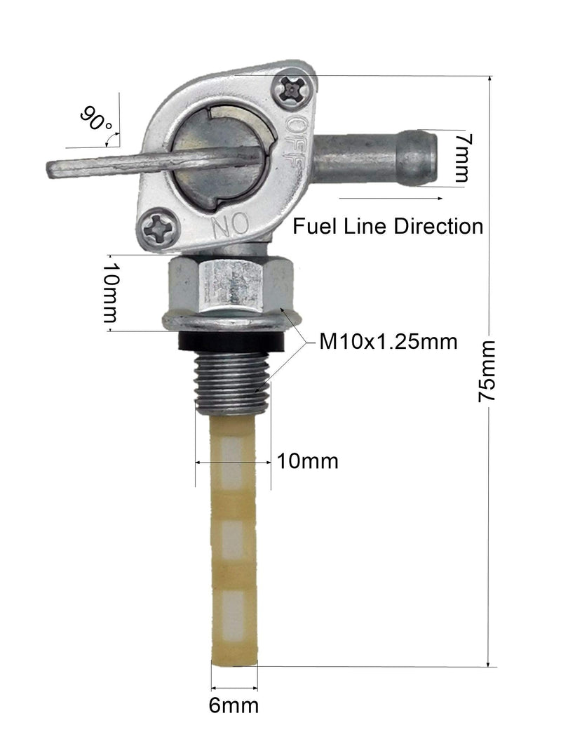YAMAKATO Generator Fuel Petcock Switch Gas Tank Shut Off Valve for Champion Firman Generac OH3384 Briggs & Stratton 310574GS 193272GS 204743GS Yamaha Honda M10 x 1.25mm 28-1783-V2 For Generators