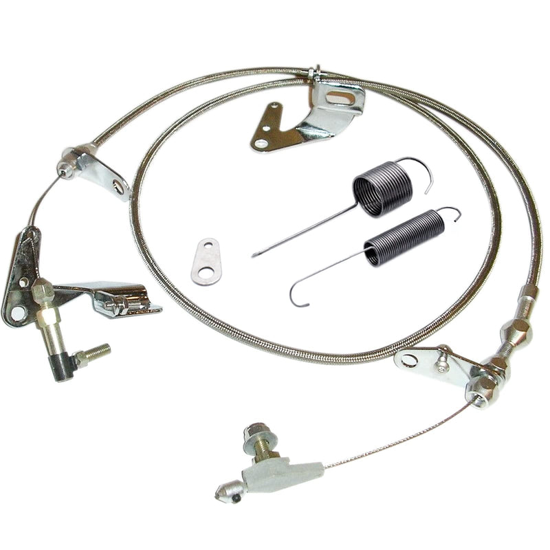 Transmission Kick Down Cable Stainless Braided Kickdown Cable Kit Detent Transmission Trans Compatible With Chrysler 727 Dodge Mopar