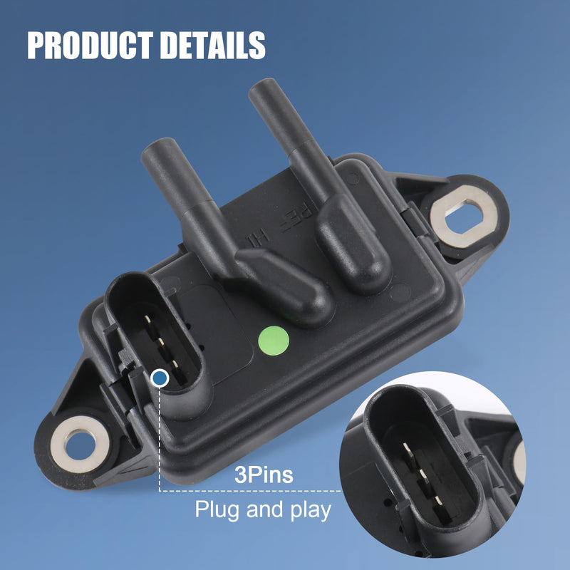 EGR Pressure Feedback Sensor DPFE15 + EGR vacuum solenoid valve vs63 Replacement for Ford F-150 E-150,E-250,Explorer,Ranger,Escape,Mustang,Lincoln Town Car,Mercury Cougar,F77Z9J460AB, F77Z9J460AB