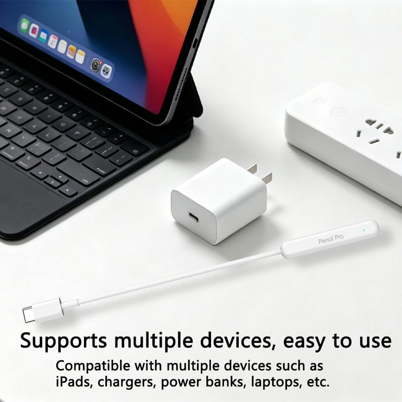 Magnetic Wireless Charger with Cable Compatible for Apple Pencil Pro Only, Convenient Charging Stand with LED Charging Indicator for Pencil Pro Latest Model