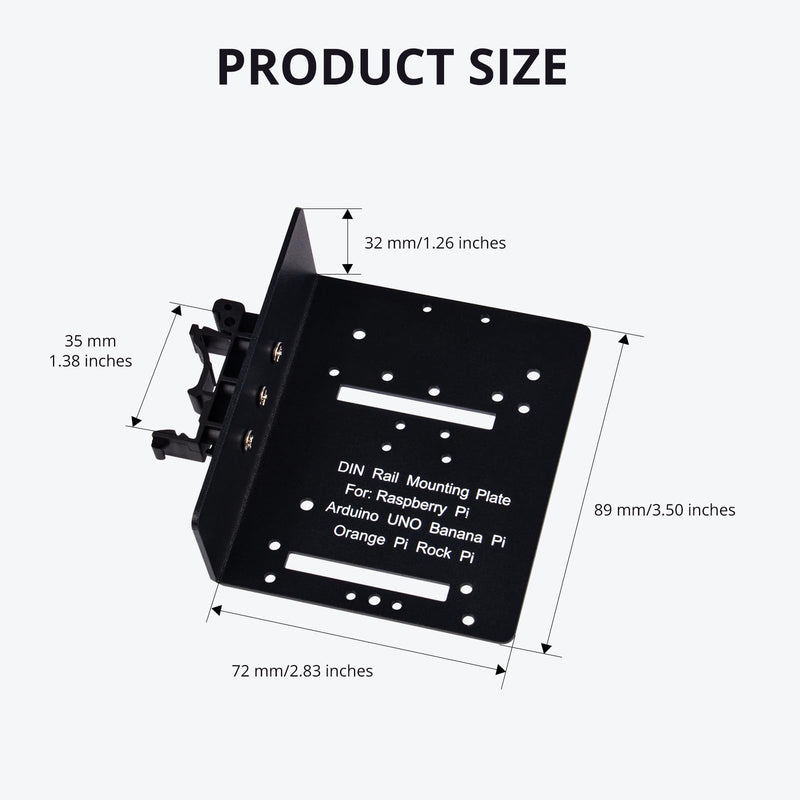 GeeekPi DIN Rail Mount Rack Bracket, Compatible with Raspberry Pi 5/4B/3B, Other SBCs & Dev Boards, Designed for DeskPi RackMate T0/T1/T2/T0 Plus/T1 Plus/TL1 & 10" Server Rack