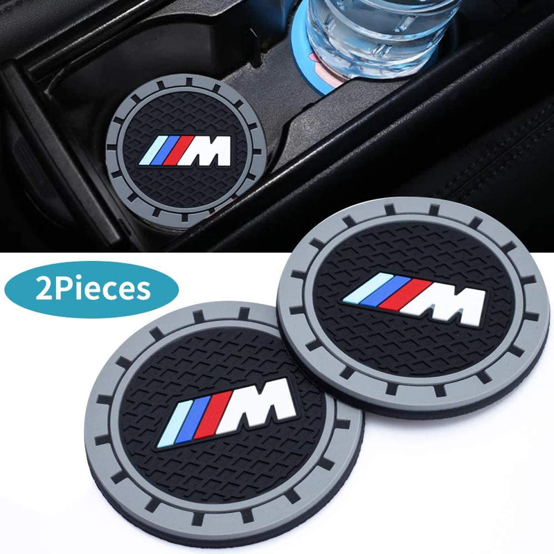 for BMW M Car Cup Holder Coaster, Auto Cup Holder Insert Coaster Compatible with BMW M M2 M4 M5 M6 M8 X1 X2 X3 X5 X6 M135i M240i Z4 328i X7, 2PCS baoMma