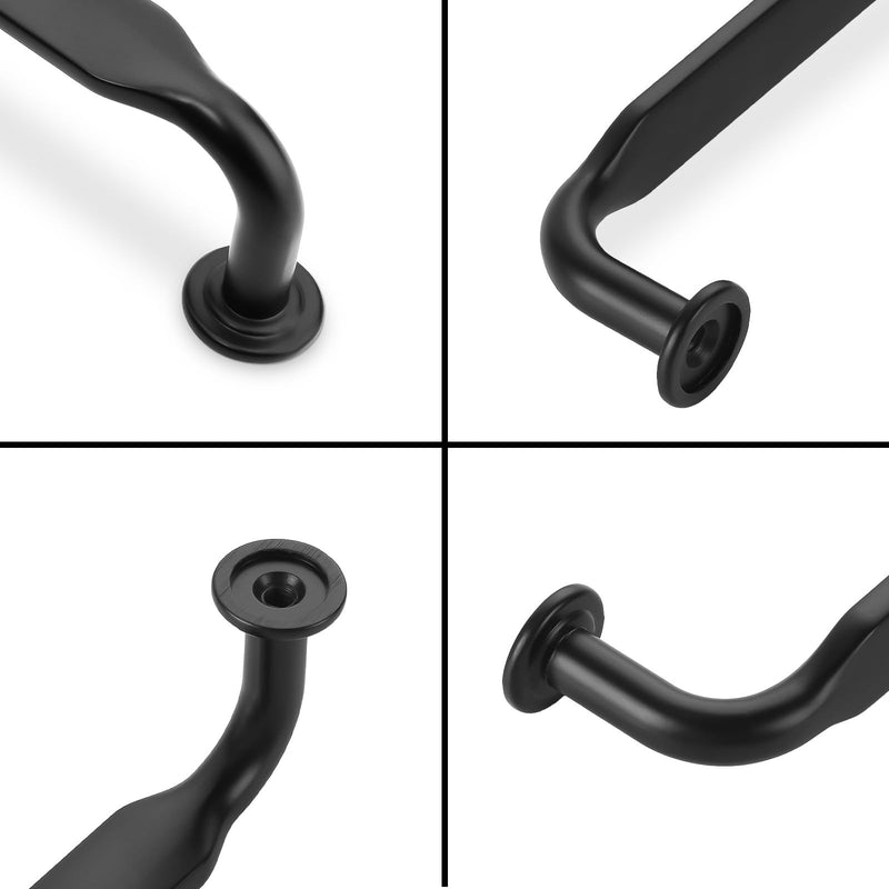 10 Pack Matte Black Cabinet Pulls 3-3/4 Inch(96mm) Kitchen Cabinet Handles Cabinet Hardware for Drawer Pulls 3-3/4' Hole Center(96mm) 10