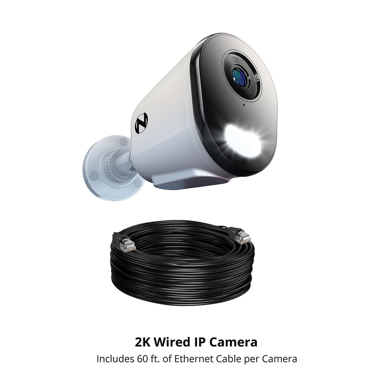 Night Owl Wired IP 4MP Deterrence Camera with 2-Way Audio - White