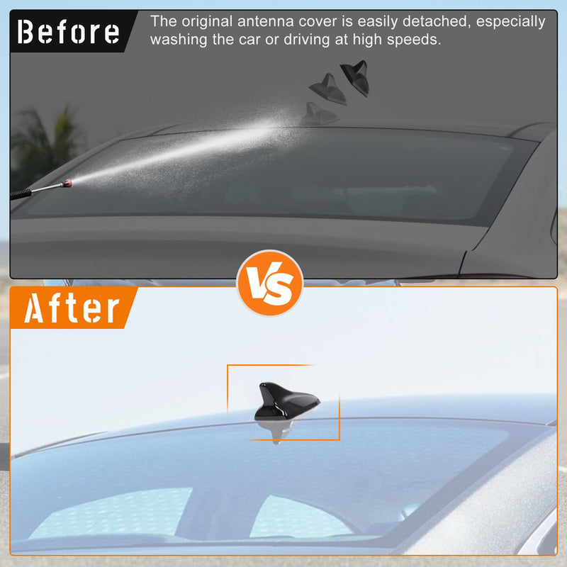 Shark Fin Antenna Cover,Car Roof Antenna Caps Compatible with Hyundai Sonata LF 4Doors Sedan 2014-2019,for Elantra 2011-2016;for Kia Optima 2014-2016,96210-3X100/962102T700ABT (Glossy Black) Glossy Black