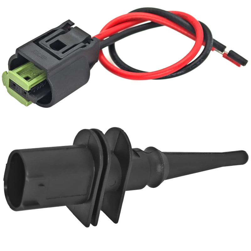 Outside Ambient Air Temperature Temp Sensor 65816905133 65816905050 with Connector Pigtail Plug Compatible with BMW 323i 325i 328i 330Ci 528i 530i 550i M3 M5 M6 X3 X5 X6 Z4 Z8