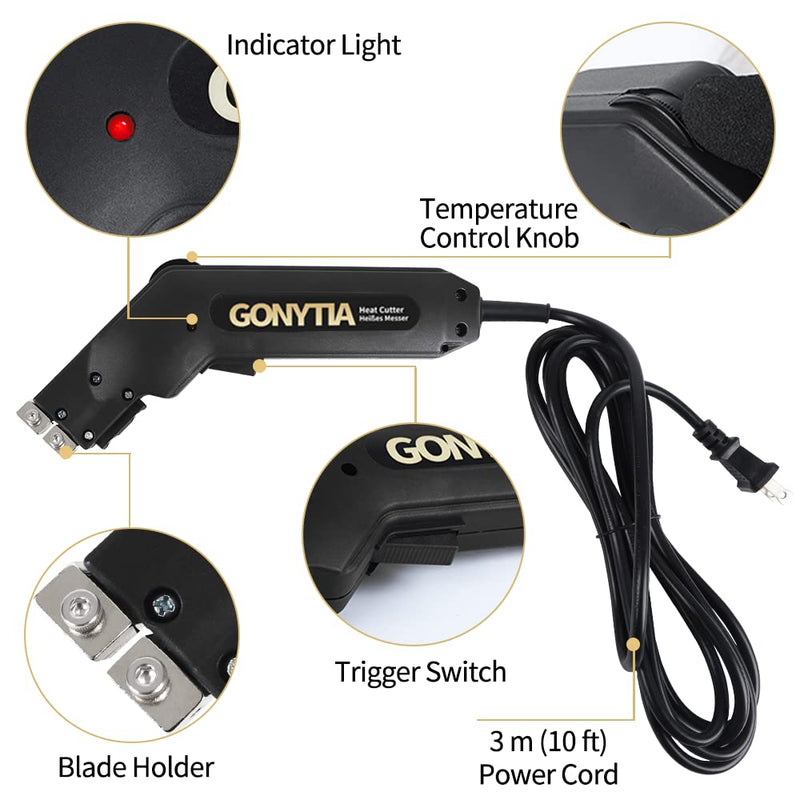 Hot Knife Rope Cutter Fabric Cutter Pro Electric Hot Knife Heat Sealer Cutting Tool kit (GT-R(fabric rope cutter)) Rope Cutter Black