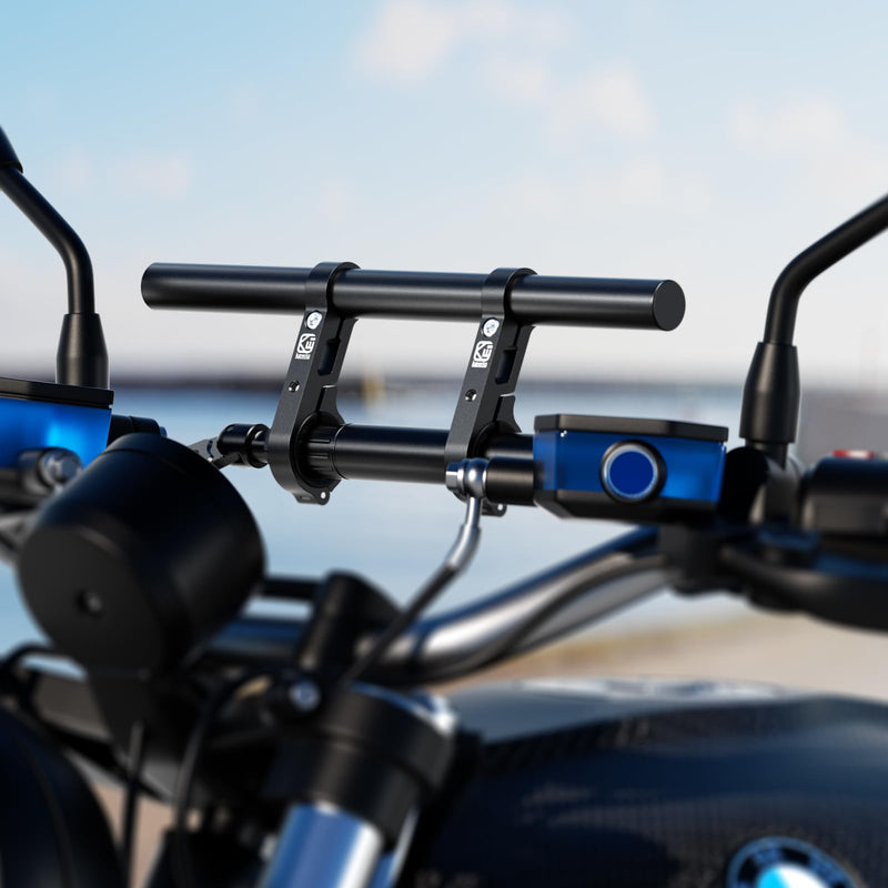 BRCOVAN Aluminum Alloy Handlebar Extender Extensions with 11.81'' Long Cross Bar with Double Clamp Mounting Base Fit 0.875'' / 1'' / 1.125'' / 1.26'' Handlebars for Bike Bicycle Motorcycle Scooter ATV