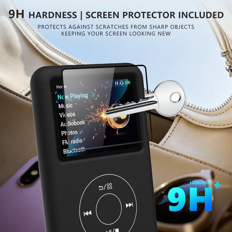 for Innioasis Y1 Case, Silicone Protective Cover with Screen Protector for innioasis y1 MP3 Player -Black black