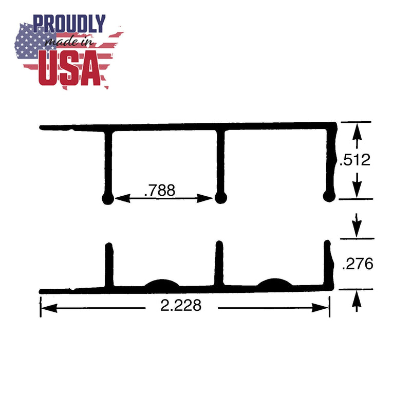 Outwater 36in Aluminum Sliding Door Track for 3/4in Wood Panels, Mill Finish 36 Inches For 3/4" Wood Panels