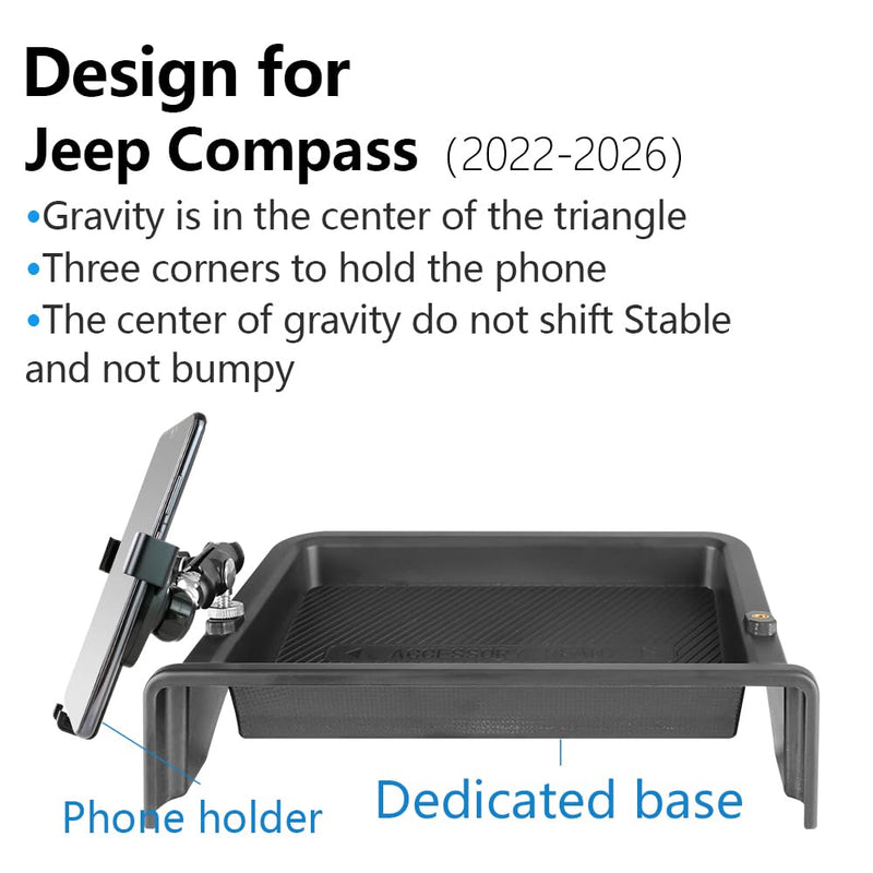 Car Phone Holder Center Console Organizer for Jeep Compass 2022-2026【Only 10.1-inch Screen】 Auto Accessories Navigation Bracket Interior Decoration Mobile Cell Phone Mount case for Jeep Compass 2022-2026【10.1-inch Screen】
