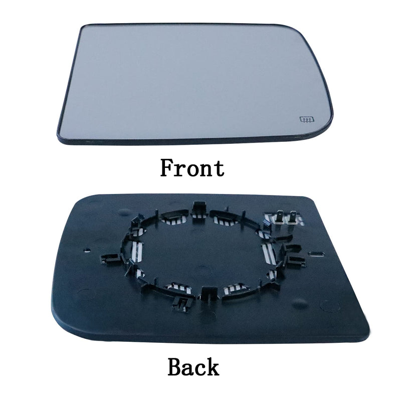 Heated Repl. Glass Right Passenger Side Compatible with Dodge Ram 1500 2500 3500 2009 2010 2011 2012 2013 2014 2015 2016 2018 2019 2020 tow flat mirror big lens Passenger Side Upper (Right)