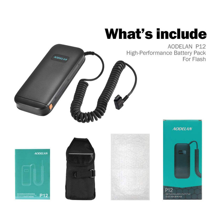 AODELAN External Flash Battery Pack Speedlite Battery Power Bank for Canon 600EX, 600EX II-RT, 600EX-RT, 580EXII, 580EX, 550EX,MR-14EX,MR -24EX. Replaces Canon CP-E4, CP-E4N