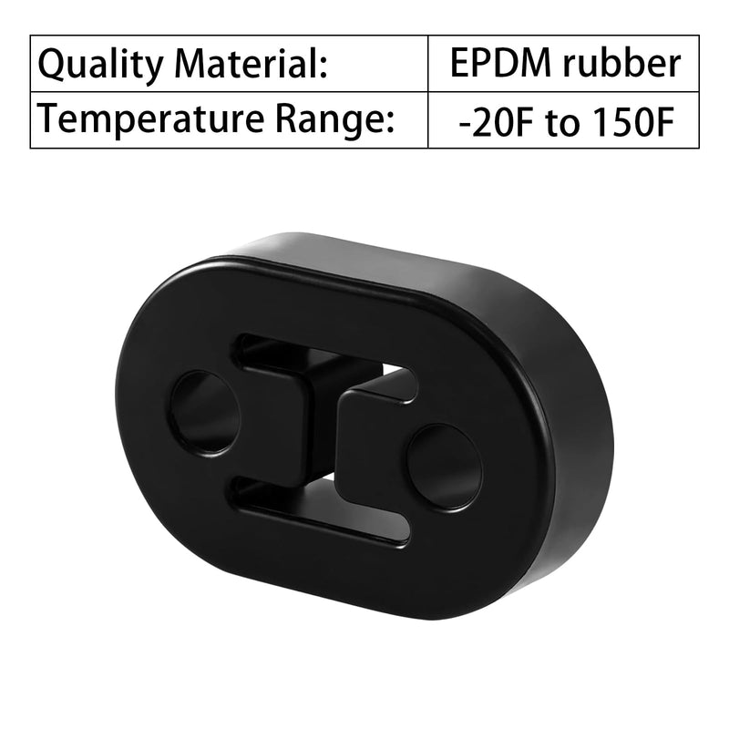 Exhaust Rubber Hanger, rubber muffler hangers. Rubber Insulator Bushing Mount, rubber exhaust mounts with 2 Holes 0.47 Inch, Universal Fit black-2PCS