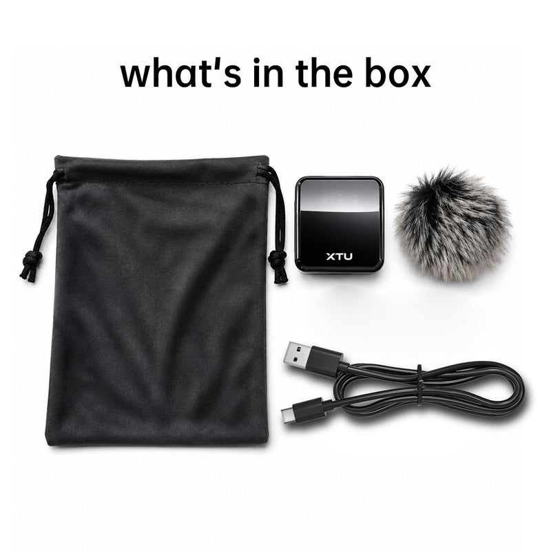 XTU Mic 1 Bluetooth Wireless Microphone, Mini Clip-On Mic Mini2Pro/S7 Pro/S7 Pro Max, 30H Battery, 15-30m Audio for Vlogging, Live Streaming & Outdoor Recording