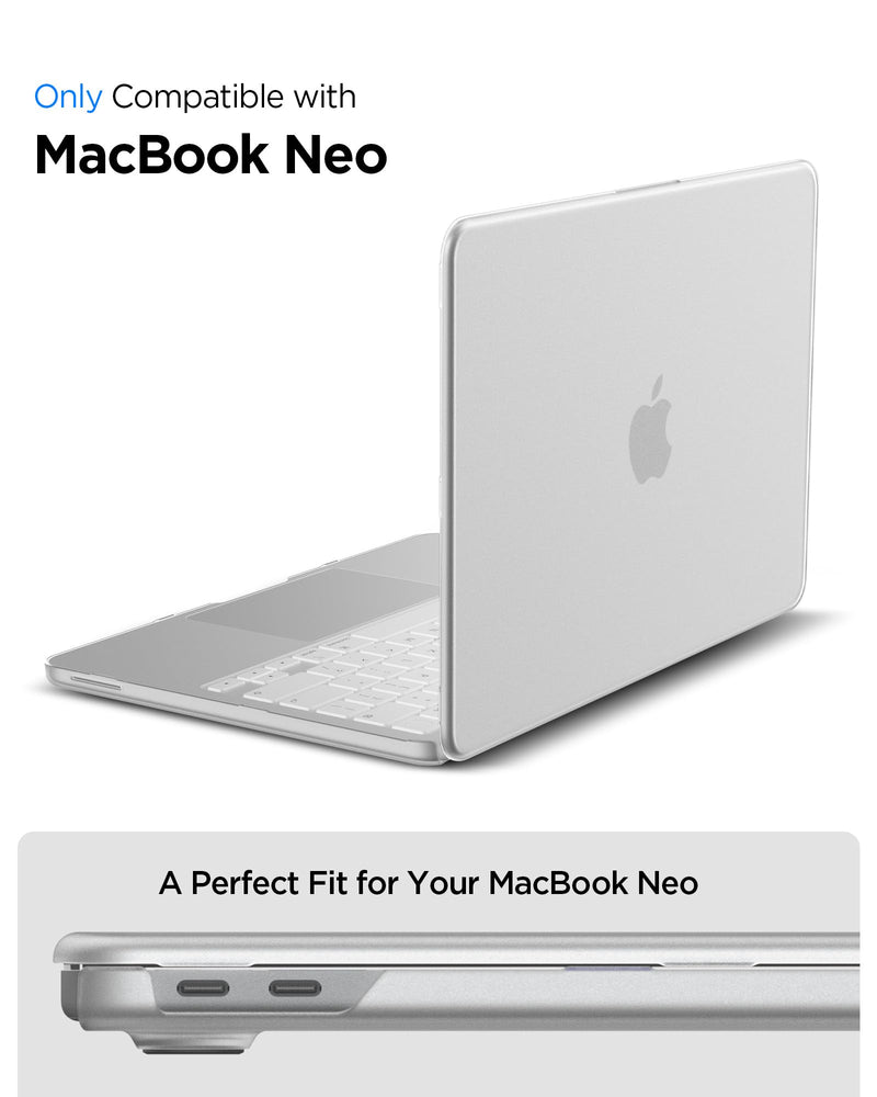 Spigen for MacBook Neo Case (2026), MacBook Neo 13-inch Case A18 Pro A3404, Air Skin Matte Finish Semi Clear Fingerprint Resistant Thin Hard Shell Cover, Frost Clear MacBook Neo 13" (A18 Pro, 2026)