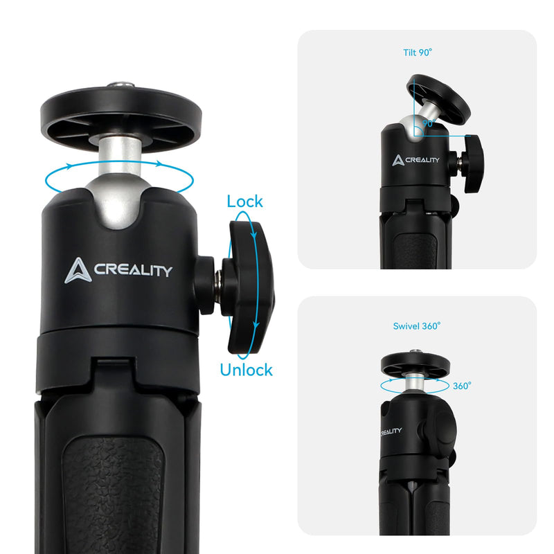Creality Extension Pole Tripod, Mini Selfie Stick Tripod Stand Handle Grip for CR-Scan Otter/Raptor 3D Scanner, Suitable for Handheld Scanning, Fixed Camera Position Scanning