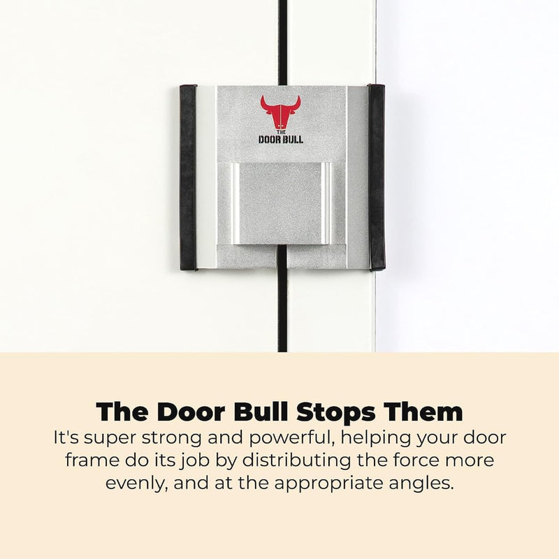 Door Barricade | Door Jam Door Stoppers Security Bar Add Extra Security to Your Inward Opening Front Door at Home - an Innovative Solution for Door Security (Silver/White) Silver White
