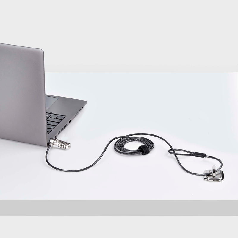 StarTech.com Slim Lock Nano Slot Compatible, 6.6ft (2m) Locking Cable, Desk Anti-Theft Security for Laptop/Notebook Computer Resettable Combination