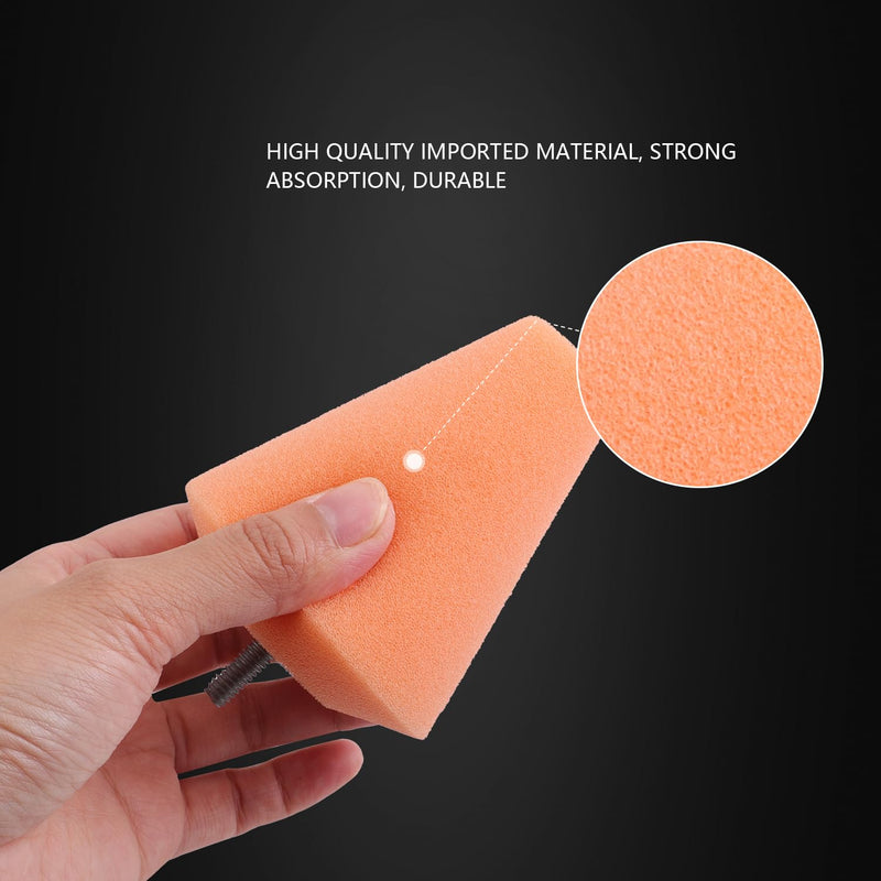 Polishing Cone, SPTA Car Wheel Hub Drill Buffing Sponge Pads Kit, Polishing Ball, 5 Pack Car Buffers and Polishers Kit for Drill, Attaches to Standard Household Drill