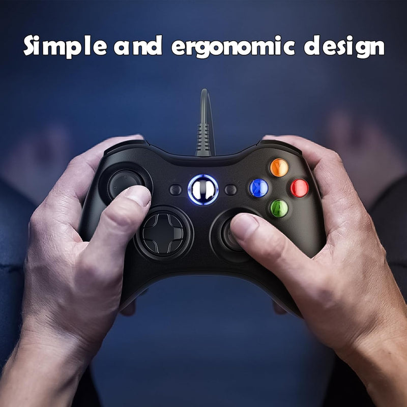 Gamrombo Wired Controller for Xbox 360, Gamepad Compatible with Xbox 360/360 S/360 E, PC Windows 11/10/8/7，2.5mm headphone Jack