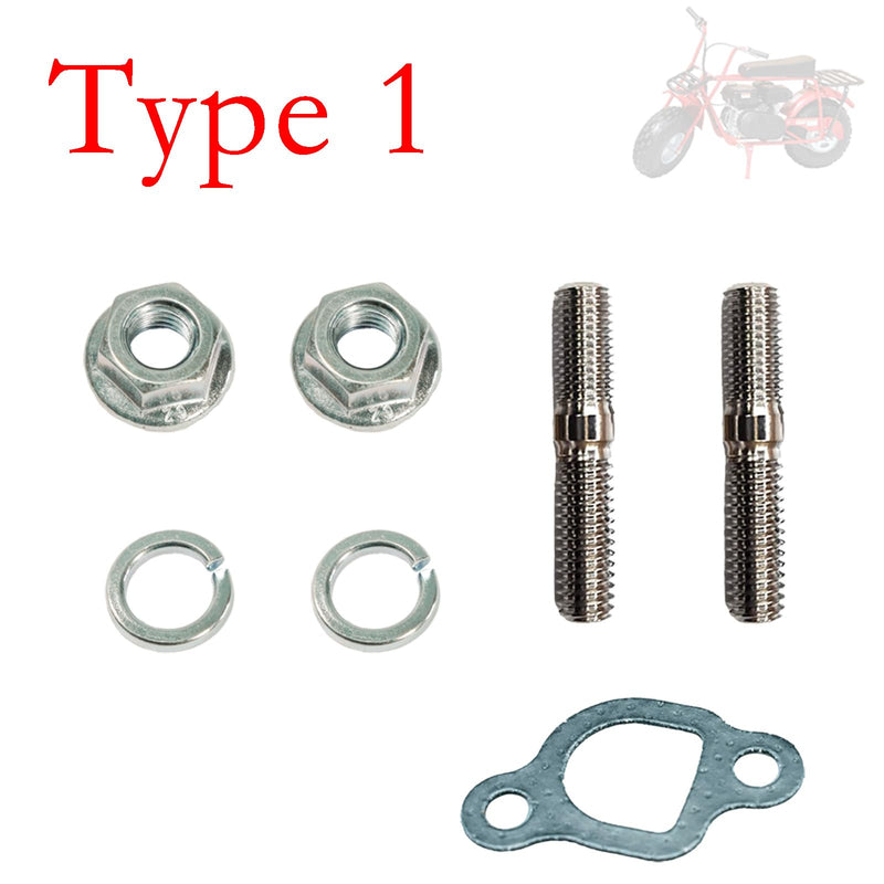 JMCHstore Exhaust Muffler Pipe Mounting Hardware Studs kit For Coleman CT200U BT200X KT196, Predator 212 Baja MB200 Mini Bike, Axis M200 212CC, Hisun 196cc Monster mega moto Engine, Go kart Muffler Mounting Kit