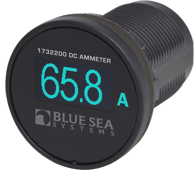 Blue Sea Systems Mini OLED Meters for Marine, RV and More Ammeter Blue