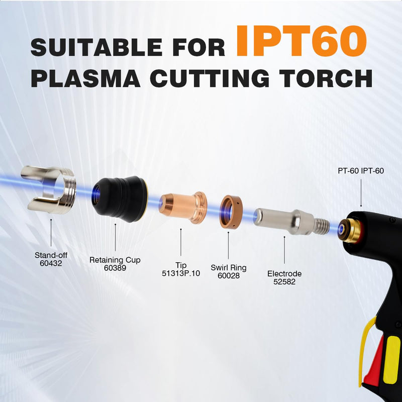 PLAXCON 23pcs IPT-60 PT-60 IPT-40 PT40 Plasma Cutting Torch Tip 1.0mm 0.039'' Plasma Cutter Accessories for CUT 55 MP, CUT55 NHF, CUT65DS Plasma Cutter