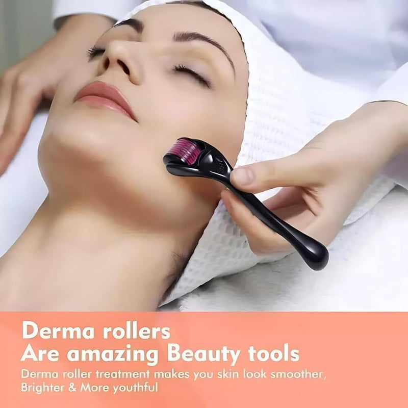 540 TITANIUM Micro needles Roller for face, Face skin care roller Hair and Beard Growth Professional Micro needling Roller for Anti-Aging, Wrinkles, Stretch Marks Repairs (Derma Roller 0.5 mm) Derma Roller 0.5 mm