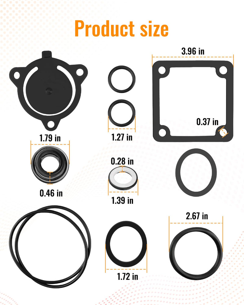 10PCS Pump Gasket O-Ring Seal Kit Fit for Honda/Red Lion/Champion/DuroMax/Pulsar/Generac 2Inch Trash Pump Replace 100742 100113