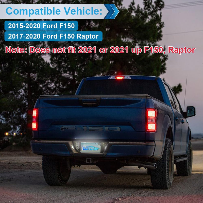 LED License Plate Light Lamp Assembly Compatible with 2015-2020 F150 17-20 Raptor Smoke Lens 6000K White, Pack of 2