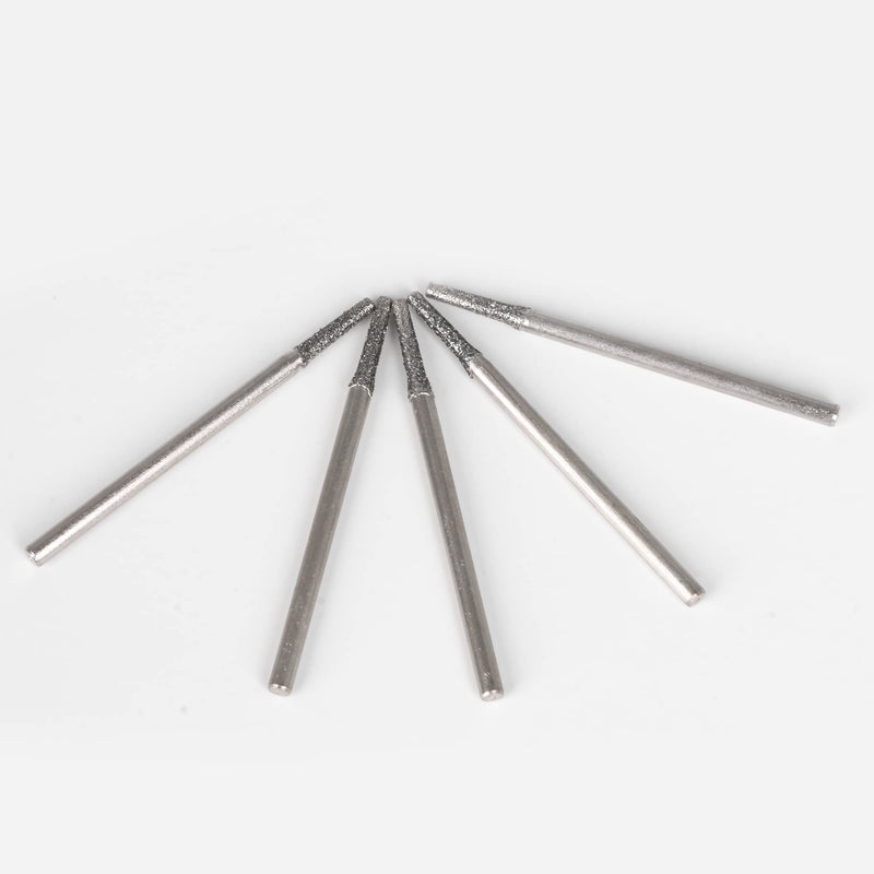 1.5mm Silver Diamond Burrs Drill Bits Hole Tools for Jewelry Shell Pack of 100