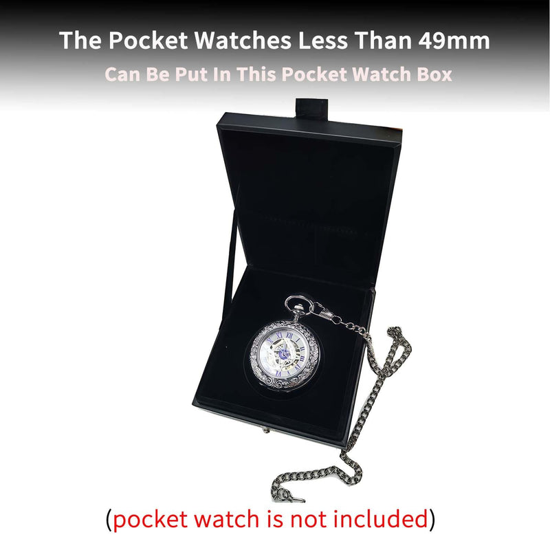 Mechanical Pocket Watch, for Men Women Special Magnifier Half Hunter + Box for Pocket Watches Portable Single Pocket Watch Case