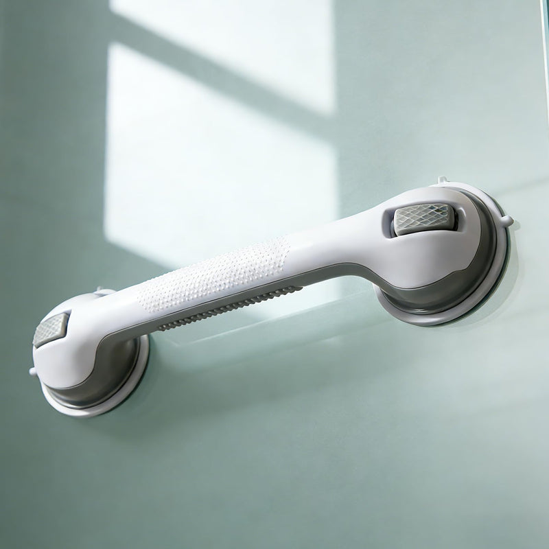 Shower Grab Bars for Seniors, Shower Handles for Elderly Suction Cup,2 Pack 16.12 Inch,Handicap Grab Bars for Bathtubs and Showers Wall, Bathroom Safety for Showers Walls Heavy Duty, No Drilling 2 Pack 16.12 Inch Gray