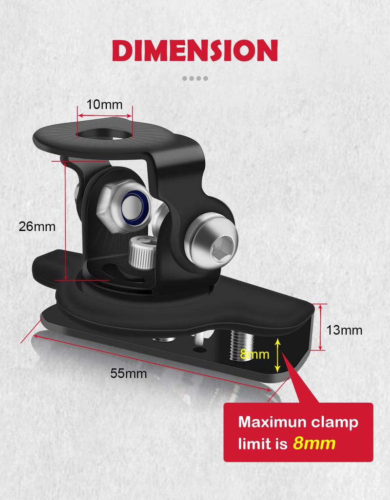 Led Hood Mounts, Universal Led Light Bar Mounting Brackets 304 Stainless Steel Hood Clamp Lights Mounts, Black
