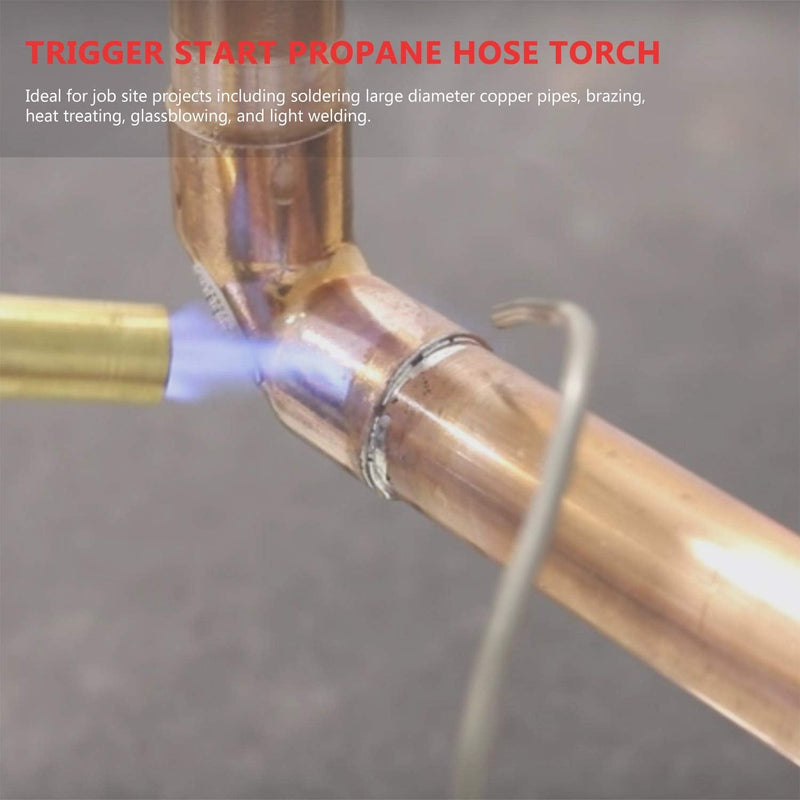Propane Torch Hand Hose, Mapp Gas Torch,Welding Torch,Hose Length 1.5M/60"Maximum Operating Temperature 1900℃/3600℉-with Hook (Quick ignition with valve Style) Quick ignition with valve Style