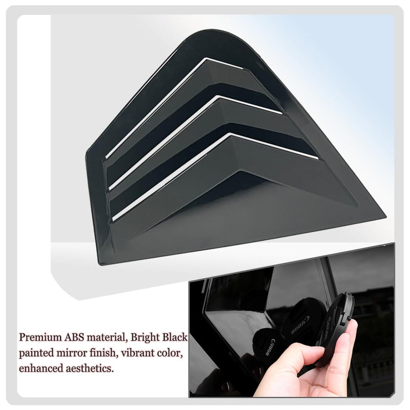 Window Louver 2Pcs Side Vent Window Louvers for Kia Optima 2011 2012 2013 2014 2015, ABS Print Sport Window Decorative Covers, Exterior Trim Accessories - Bright Black 2011-2015 Kia Optima