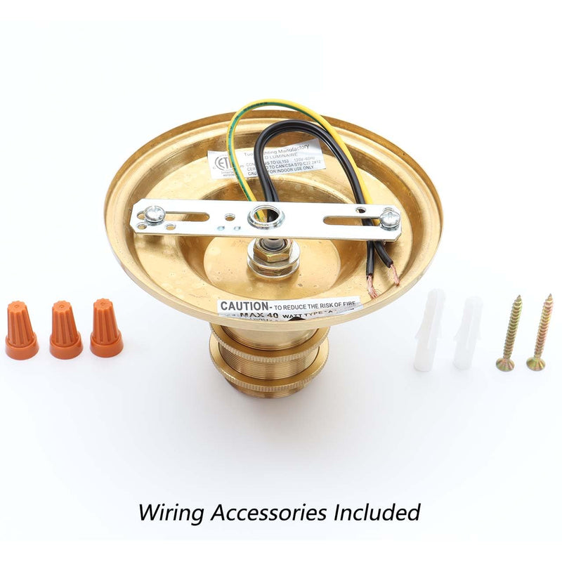 Bieye CC03 Antique Electroplated Brass Close-to-Ceiling Light Fixture Canopy Kits for Living Room Hallway