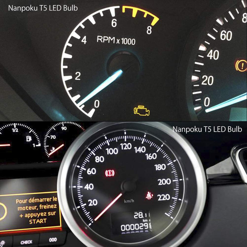 T5 LED Bulbs 74 73 37 2721 LED Bulb for Auto Car Dashboard Dash Instrument Panel Gauge Cluster Indicator Lights Lamp(White) white color