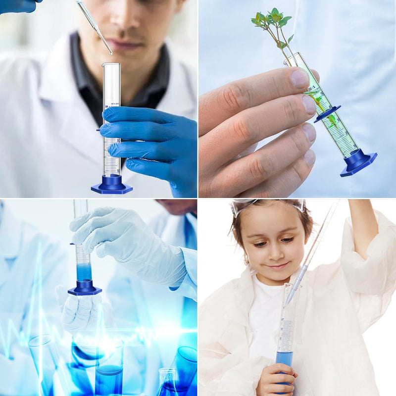 5PCS Graduated Cylinder Measuring Cylinder Thick Glass Lab Cylinders (100ML) 100ML