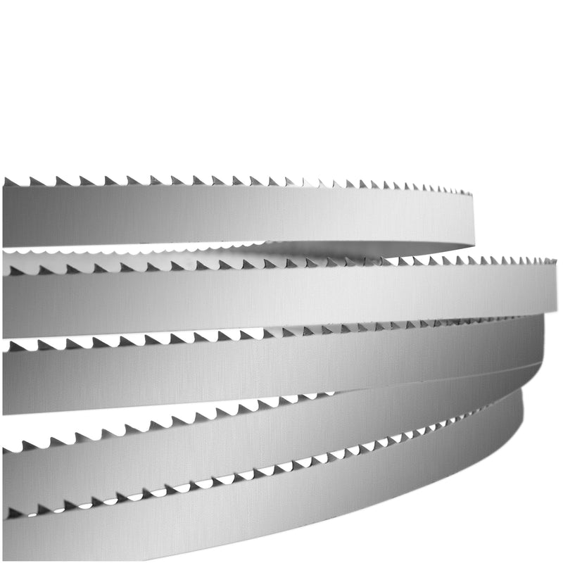 VEVOR Band Saw Blade, 65x0.6x0.02 inch, 5 PCS/Pack Meat Bandsaw Blades for Replacement, 65Mn Carbon Steel Blade, 3 TPI Meat Cutting Blade Wrapped by Rust-Proof Paper, for Commercial Bone Saw Machines 65"