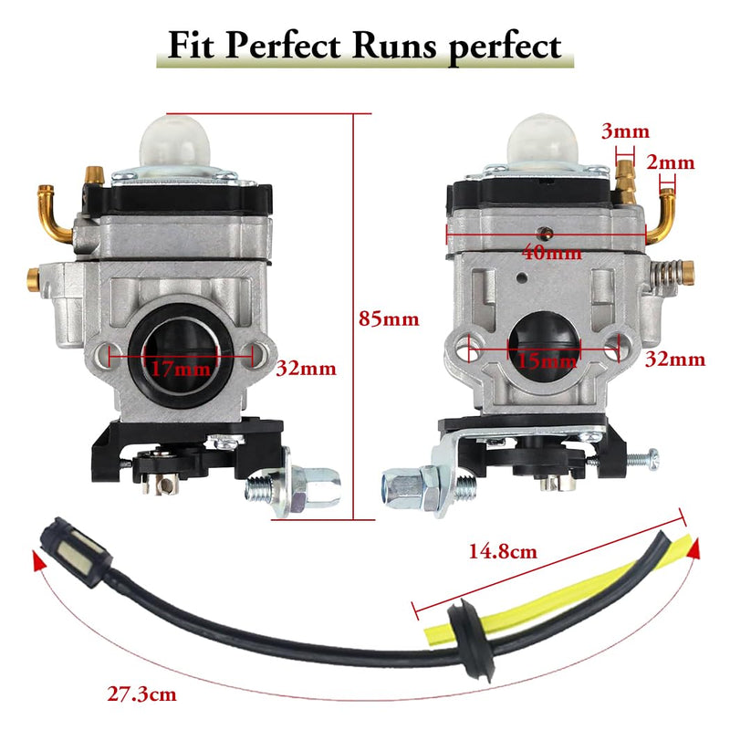 63022 Carburetor for Harbor Freight 52cc 2HP Predator Earth Auger 63022 with Primer Bulbs Spark Plug Gasket Fuel Line Carb Kit, Replace 63022 56257 57341 52cc 63022
