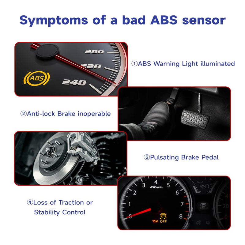 2 PCS ABS Wheel Speed Sensor Front Left or Right Compatible with Ford 2012-2019 Escape/Focus/Transit Connect/C-Max ǀ Lincoln MKC 2015-2019 ǀ Mazda 3&5 2004-2014, ALS2249 ALS1839 ALS557