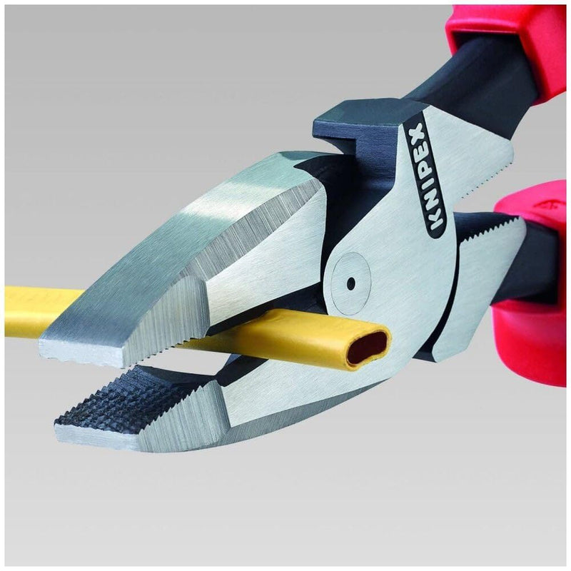 Knipex 09 11 240 SBA 9.5-Inch Ultra-High Leverage Lineman's Pliers with Fish Tape Puller and Crimper