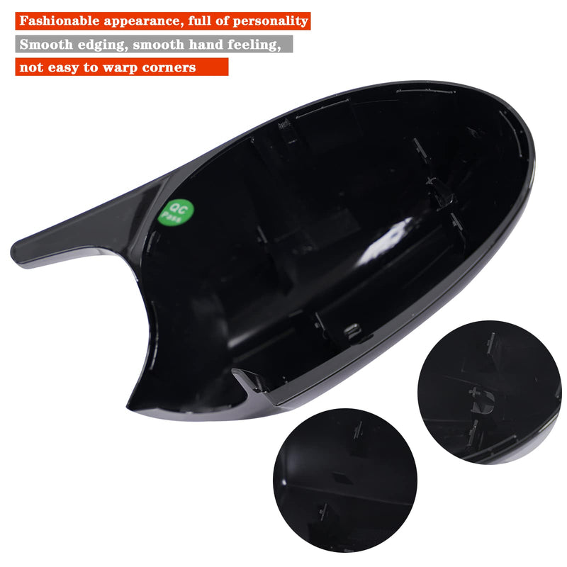 Door Side Mirror Covers Mirror caps for Cars Rear View Cap for 3-Series E90 E92 E93 Sedan Pre-LCI 2005-2007 (Glossy Black) Glossy Black