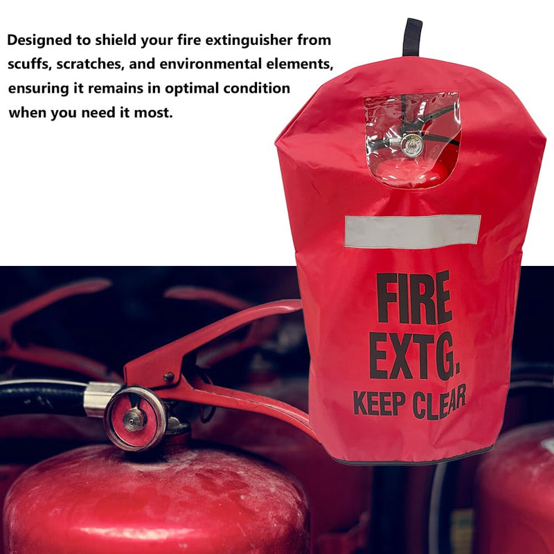 Fire Extinguisher Cover with Reflective Strap, Heavy Duty Fire Sa-fety Protective Sleeve from scuffs & scratches Accessories, 1 Pcs, 17"Wx22"L (5-13LB) 5-13LB(17"Wx22"L)