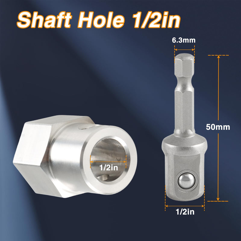 Upgraded Stainless Steel Top Wind Trailer Jack Crank Handle Cordless Drill Adapter with a 1/2 Inch Socket Adapter Bit