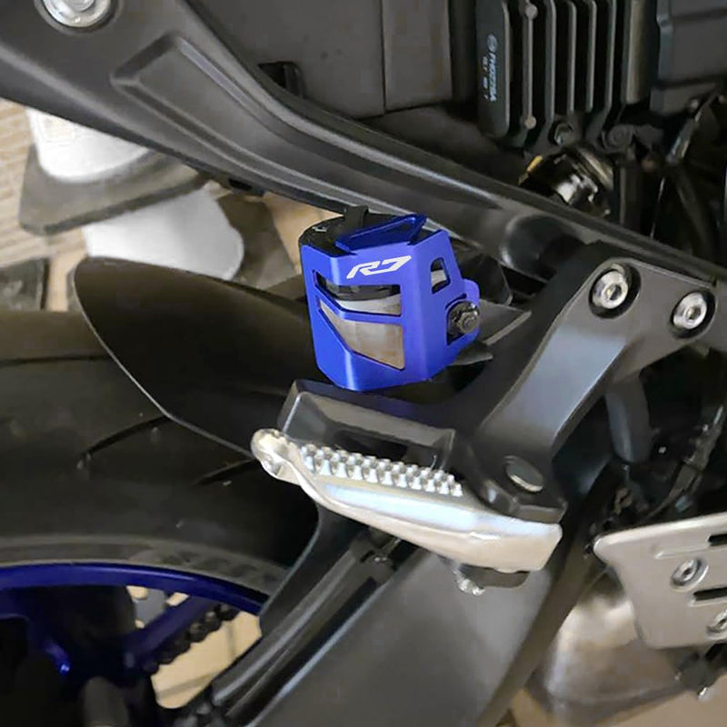 MOWOK Fit For Yamaha R7 YZF R7 YZFR7 YZF-R7 2021 2022 2023 2024 2025 Motorcycle Accessories Rear Brake Fluid Reservoir Guard Oil Cup Cap Cover Protector (Black) Black