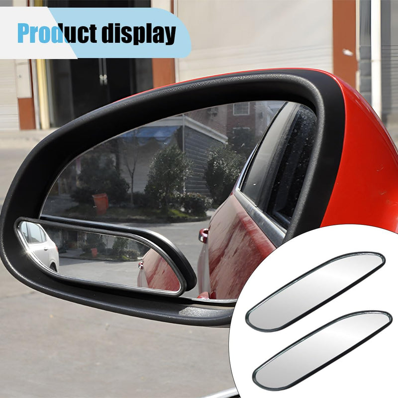 2 PCS Blind Spot Car Mirror, HD Glass Adjustable Car Side Mirror, Framed Wide-angle Blind Spot Mirror, Universal Convex Rear View Mirror for Cars, SUVs, Trucks and RVs (Rectangle) Rectangle